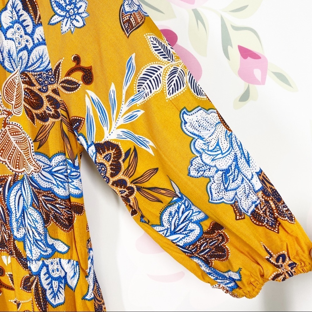 NEW Abel The Label Mango Magic Yellow Floral Boho Maxi Dress XS - Picture 6 of 14